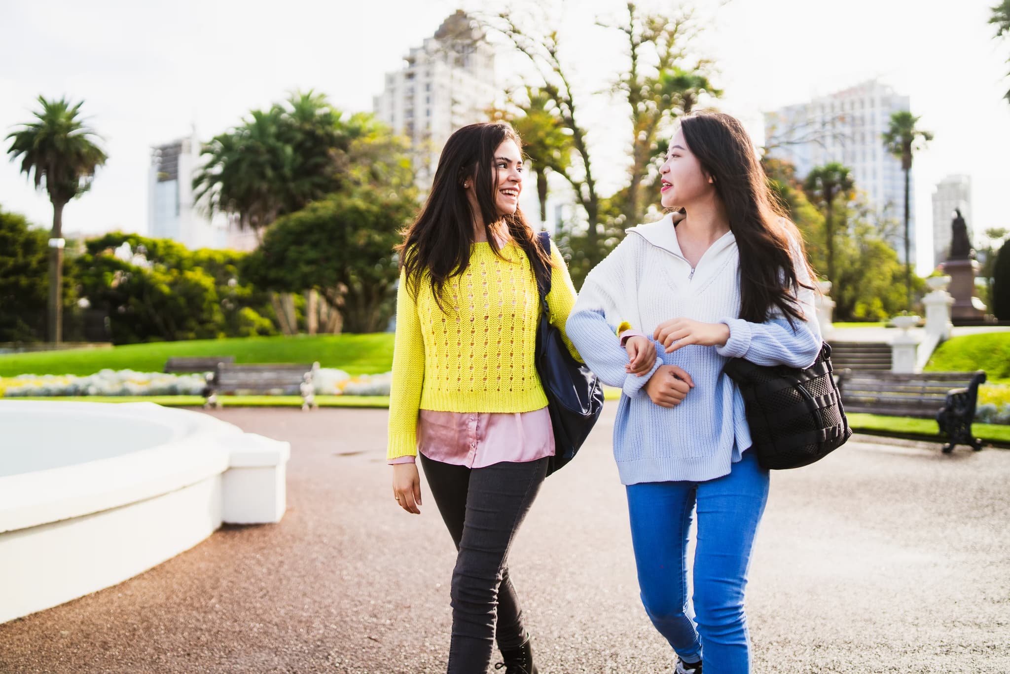 Two Students walking in Auckland